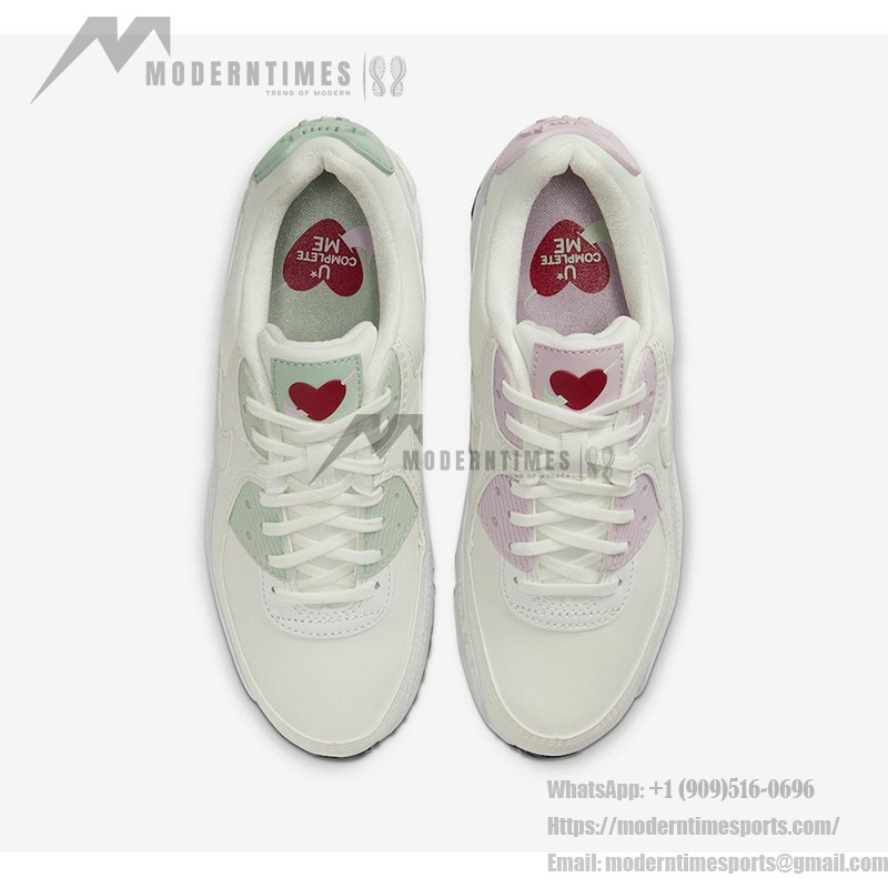 Nike Air Max 90 WMNS 'Valentine’s Day' CI7395-100 - White Sneakers with Pastel Accents and Heart Details