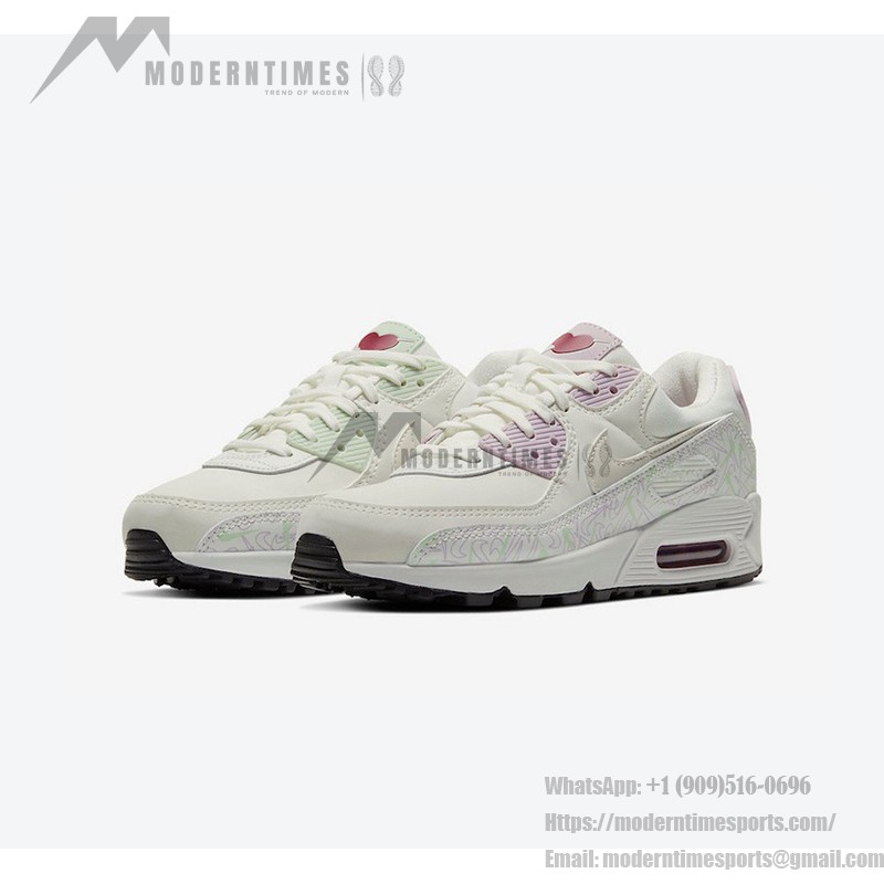 Nike Air Max 90 WMNS 'Valentine’s Day' CI7395-100 - White Sneakers with Pastel Accents and Heart Details