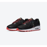 Nike Air Max 90 CK7069-001 - 'Worldwide' Edition | Black Sneakers with Multicolored Swoosh & Neon Accents for Bold Style