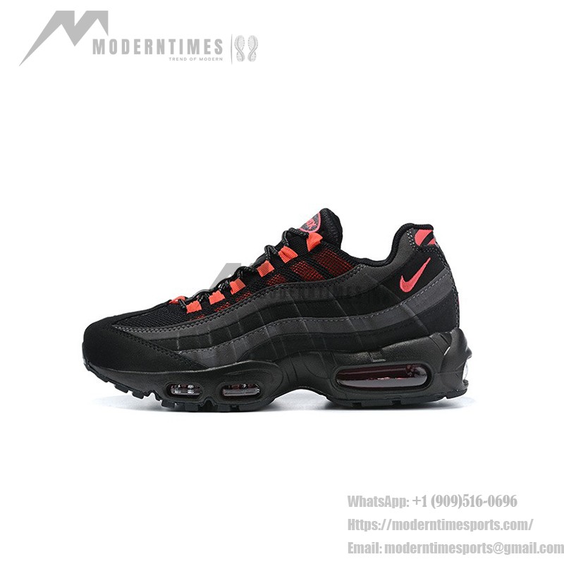 Nike Air Max 95 DA1513-001 Black and Crimson Sneakers Side View