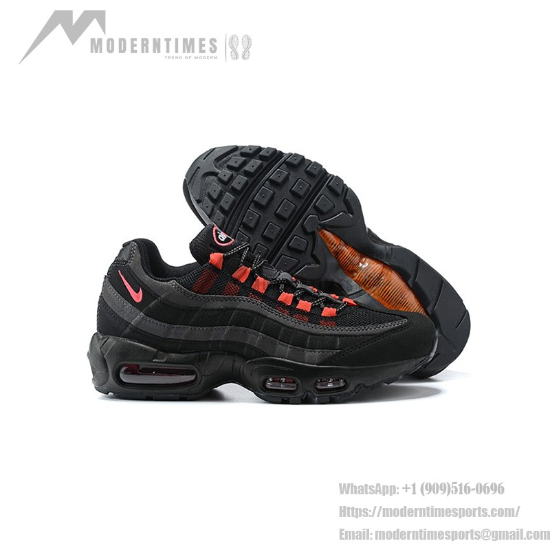 Nike Air Max 95 DA1513-001 Black and Crimson Sneakers Side View