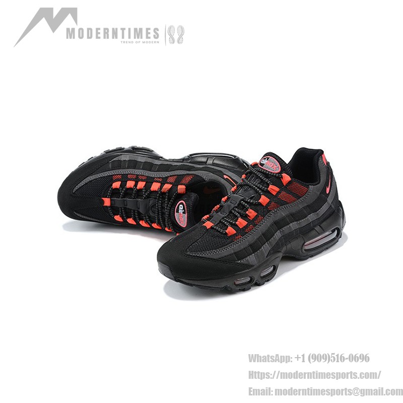 Nike Air Max 95 DA1513-001 Black and Crimson Sneakers Side View