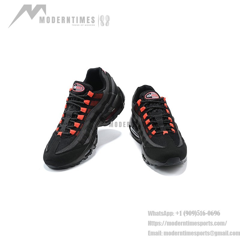 Nike Air Max 95 DA1513-001 Black and Crimson Sneakers Side View