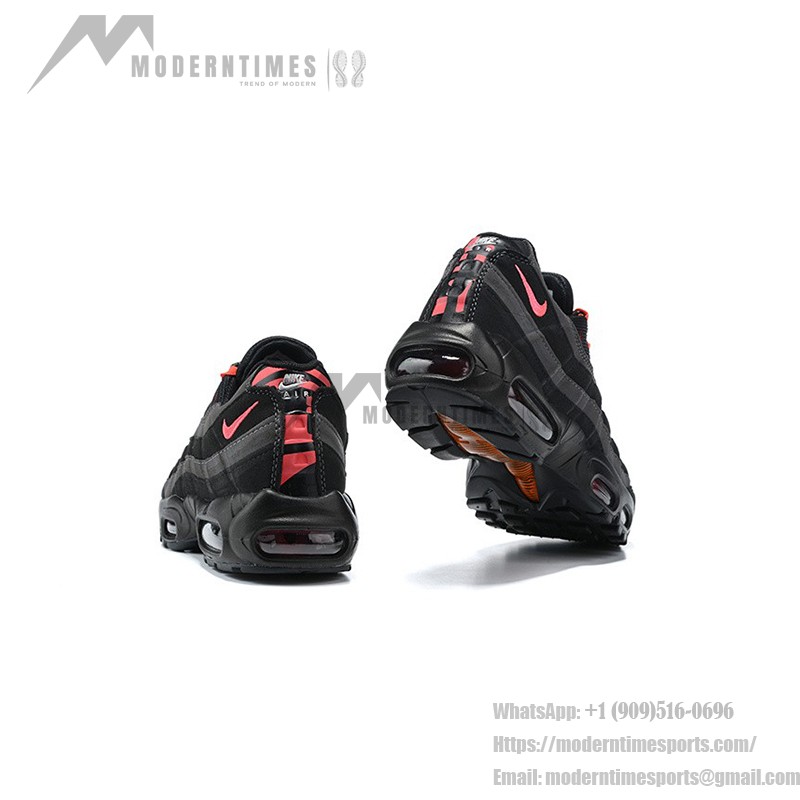 Nike Air Max 95 DA1513-001 Black and Crimson Sneakers Side View