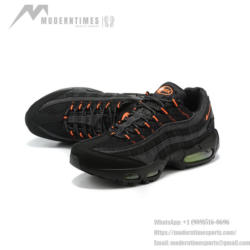 Nike Air Max 95 DR8604-001 Schwarz Reflektierend Volt-Orange Sneaker mit Luftkissen-Technologie