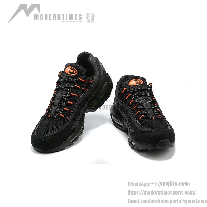 Nike Air Max 95 DR8604-001 Schwarz Reflektierend Volt-Orange Sneaker mit Luftkissen-Technologie