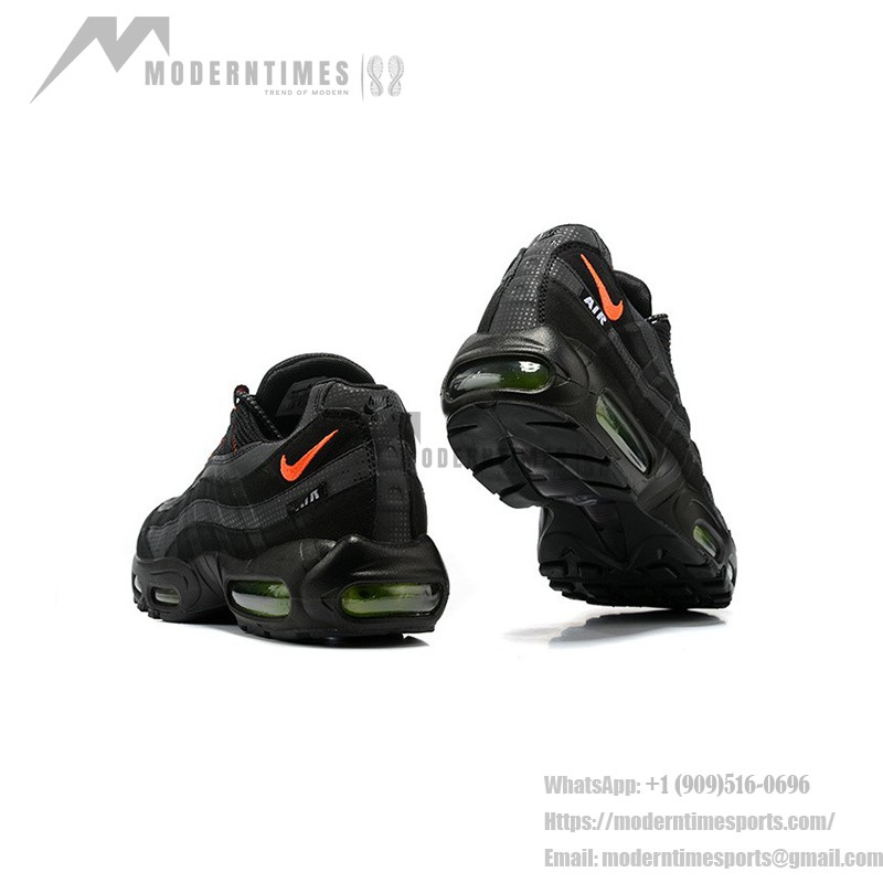 Nike Air Max 95 DR8604-001 Schwarz Reflektierend Volt-Orange Sneaker mit Luftkissen-Technologie