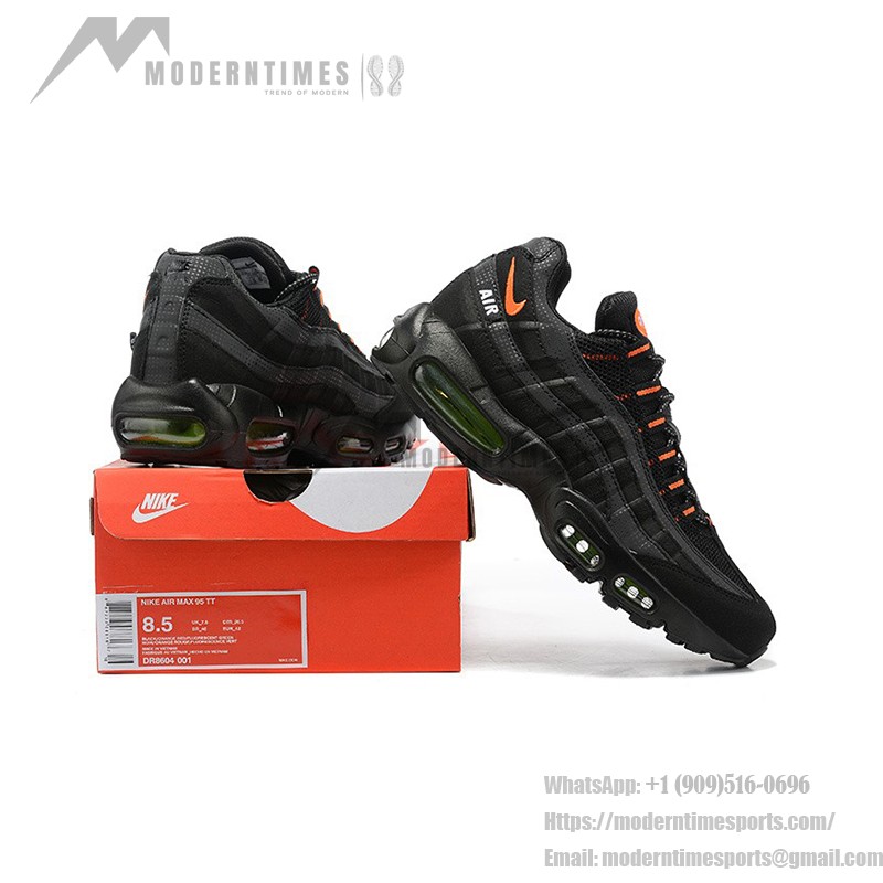 Nike Air Max 95 DR8604-001 Schwarz Reflektierend Volt-Orange Sneaker mit Luftkissen-Technologie