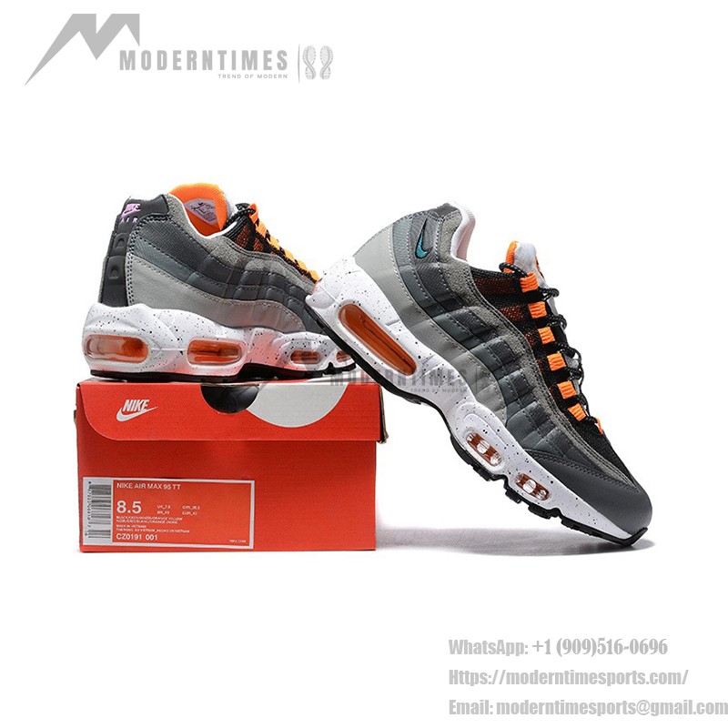 Nike Air Max 95 CZ0191-001 Black-Grey Speckled Orange Sneakers with Air Cushion Technology