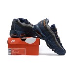 Nike Air Max 95 CW7477-400 Blue, Gray, and Orange Sneakers Side View