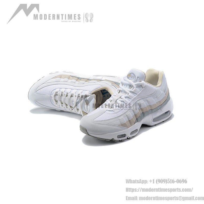 Nike Air Max 95 DA8731-100 White, Beige, and Gray Sneakers Side View