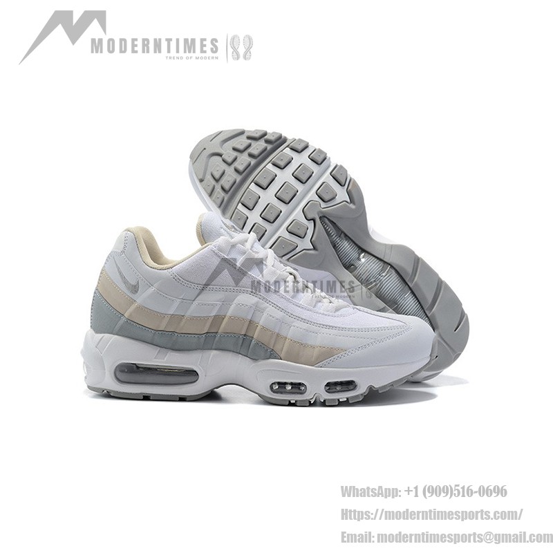 Nike Air Max 95 DA8731-100 White, Beige, and Gray Sneakers Side View