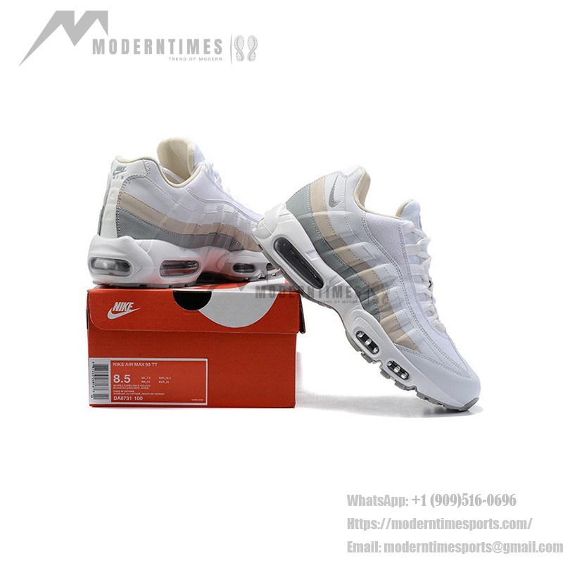 Nike Air Max 95 DA8731-100 White, Beige, and Gray Sneakers Side View