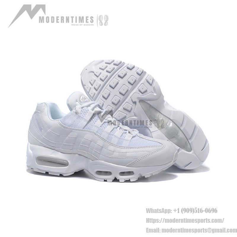 Nike Air Max 95 DH8015-100 All-White Sneakers Side View