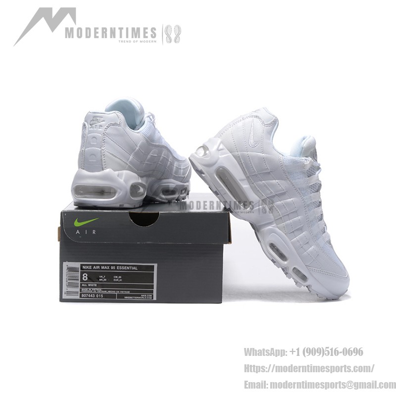 Nike Air Max 95 DH8015-100 All-White Sneakers Side View