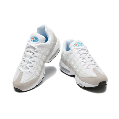 Nike Air Max 95 DJ9981-100 White-Blue Beige Sneakers - Air Cushion Comfort & Minimalist Design