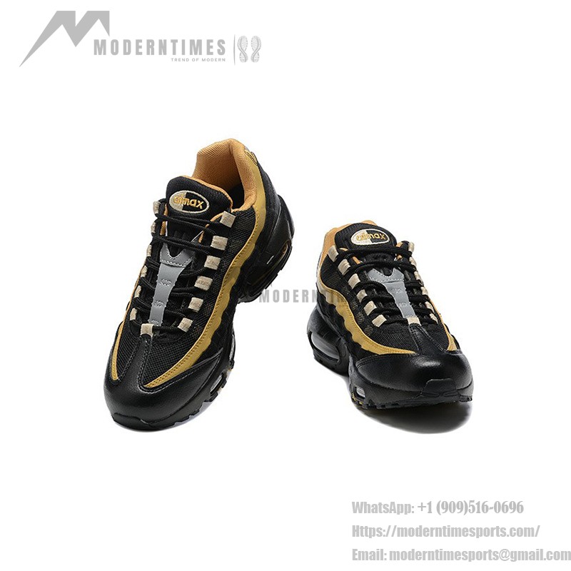 Nike Air Max 95 'Black Elemental Gold' DM0011-004 레트로 러닝화, Air Max 쿠셔닝과 통기성 좋은 어퍼