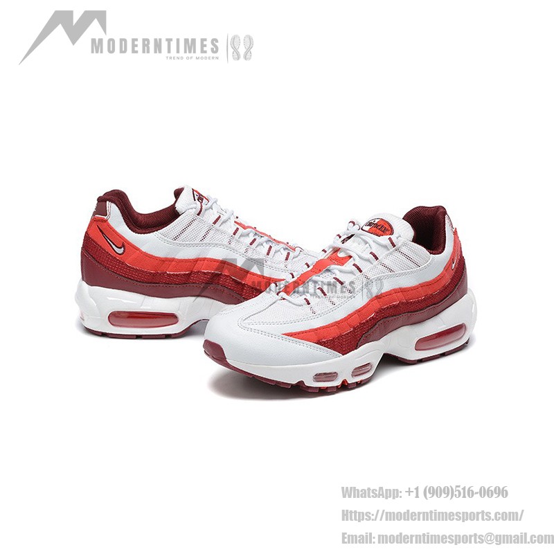 Nike Air Max 95 Photon Dust Picante Red DM0011-005 クラシックレトロランニングシューズ、Air Maxクッションと通気性の良いメッシュアッパー