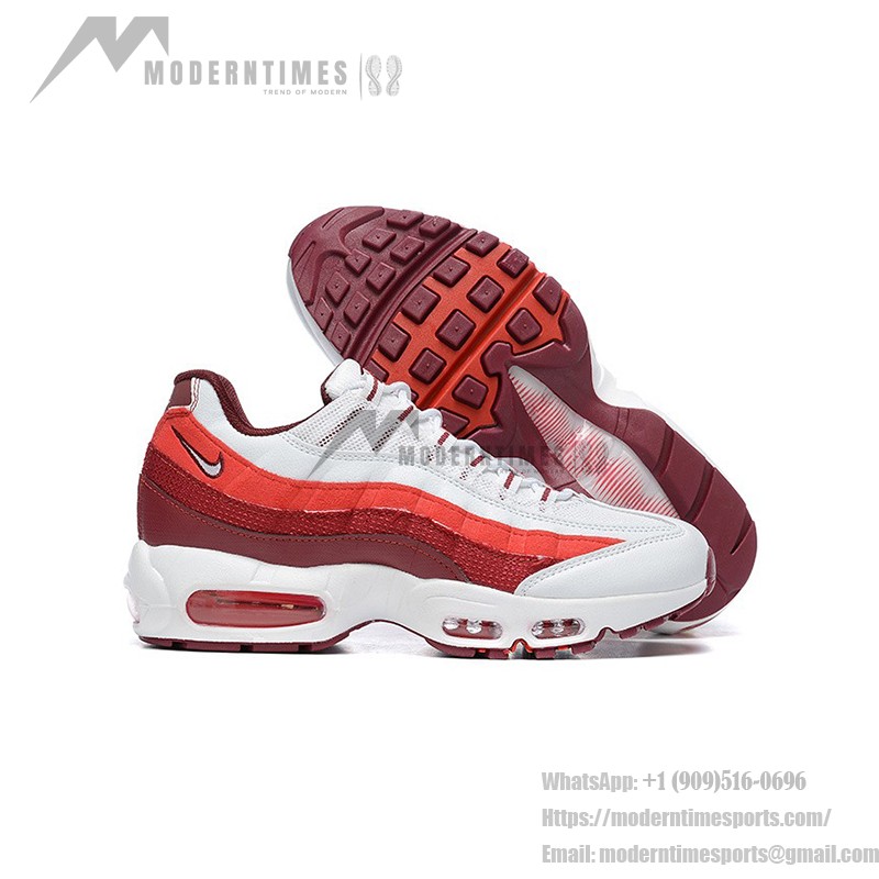 Nike Air Max 95 Photon Dust Picante Red DM0011-005 クラシックレトロランニングシューズ、Air Maxクッションと通気性の良いメッシュアッパー