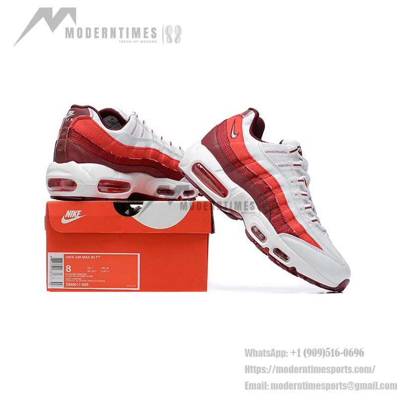 Nike Air Max 95 Photon Dust Picante Red DM0011-005 クラシックレトロランニングシューズ、Air Maxクッションと通気性の良いメッシュアッパー