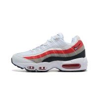 Nike Air Max 95 DQ3430-001 White-Red Grey Gradient Sneakers - Air Cushion Comfort & Trendy Design