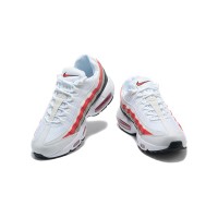 Nike Air Max 95 DQ3430-001 White-Red Grey Gradient Sneakers - Air Cushion Comfort & Trendy Design