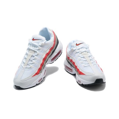 Nike Air Max 95 DQ3430-001 White-Red Grey Gradient Sneakers - Air Cushion Comfort & Trendy Design