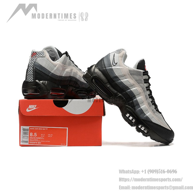 Nike Air Max 95 DQ3979-001 Black-Grey Gradient Sneakers with Air Cushion Technology