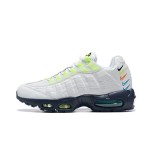 Nike Air Max 95 DX1819-100 White-Neon Green Multicolor Sneakers with Air Cushion Technology