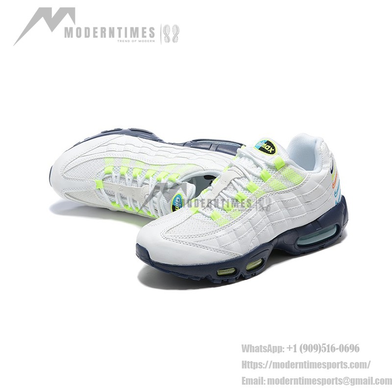 Nike Air Max 95 DX1819-100 Weiß-Neon Grün Mehrfarbige Sneaker mit Luftkissen-Technologie