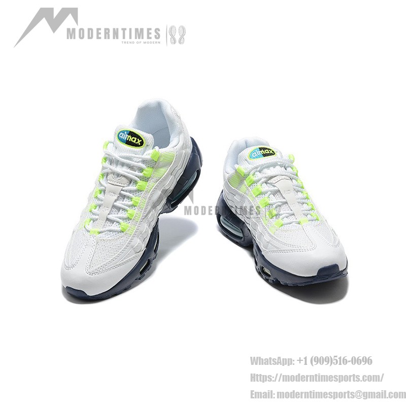 Nike Air Max 95 DX1819-100 White-Neon Green Multicolor Sneakers with Air Cushion Technology