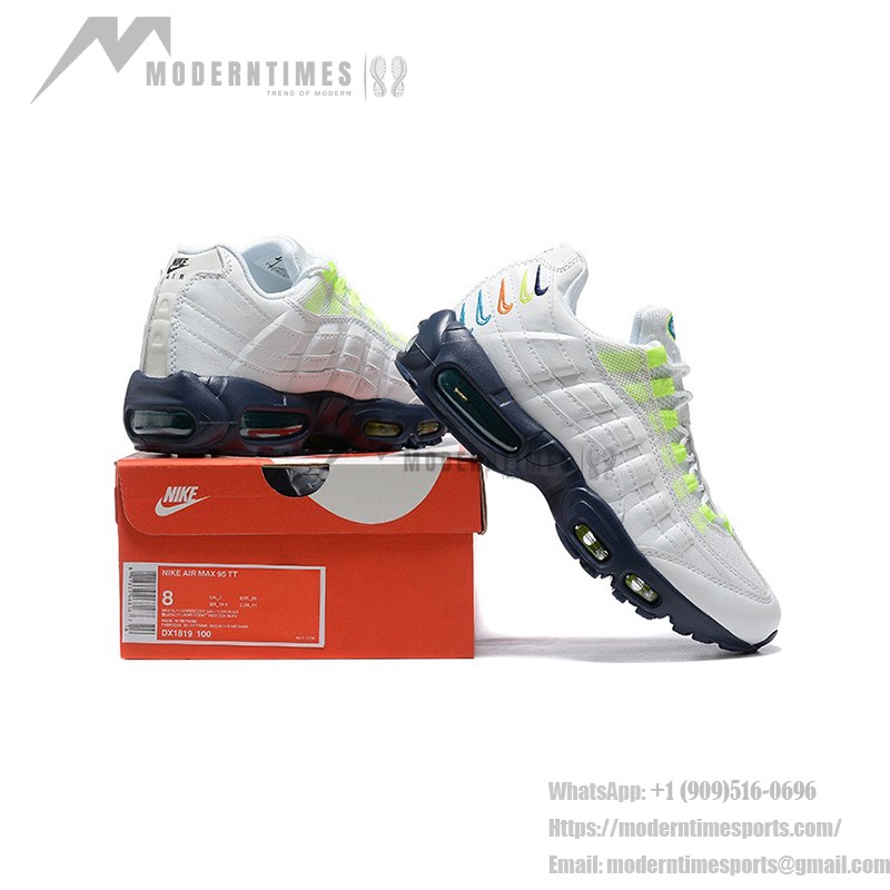 Nike Air Max 95 DX1819-100 White-Neon Green Multicolor Sneakers with Air Cushion Technology