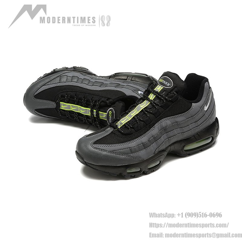 Nike Air Max 95 DZ4496-001 Schwarz-Grau Neon Grün Sneaker mit Luftkissenkomfort