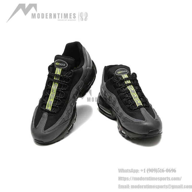 Nike Air Max 95 DZ4496-001 Schwarz-Grau Neon Grün Sneaker mit Luftkissenkomfort