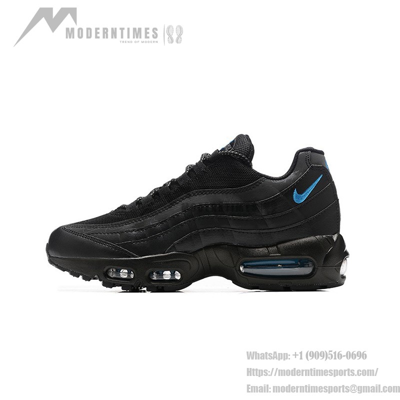 Nike Air Max 95 'Black Dark Marina Reflective' DZ4511-001 メンズ エアクッション スニーカー – 反射ディテール付きのレトロデザイン