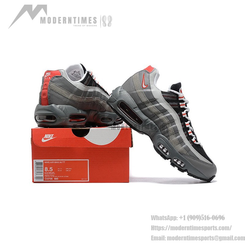 Nike Air Max 95 Essential CI3705-600 Gray and Red Sneakers