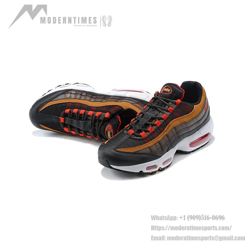 Nike Air Max 95 Essential CT1805-200 Yukon Brown and Red Sneakers Side View