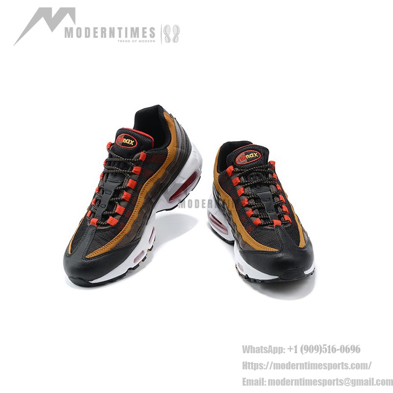 Nike Air Max 95 Essential CT1805-200 Yukon Brown and Red Sneakers Side View