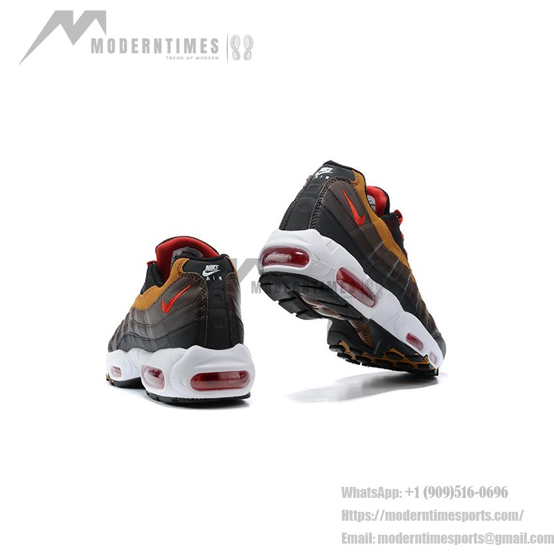 Nike Air Max 95 Essential CT1805-200 Yukon Brown and Red Sneakers Side View