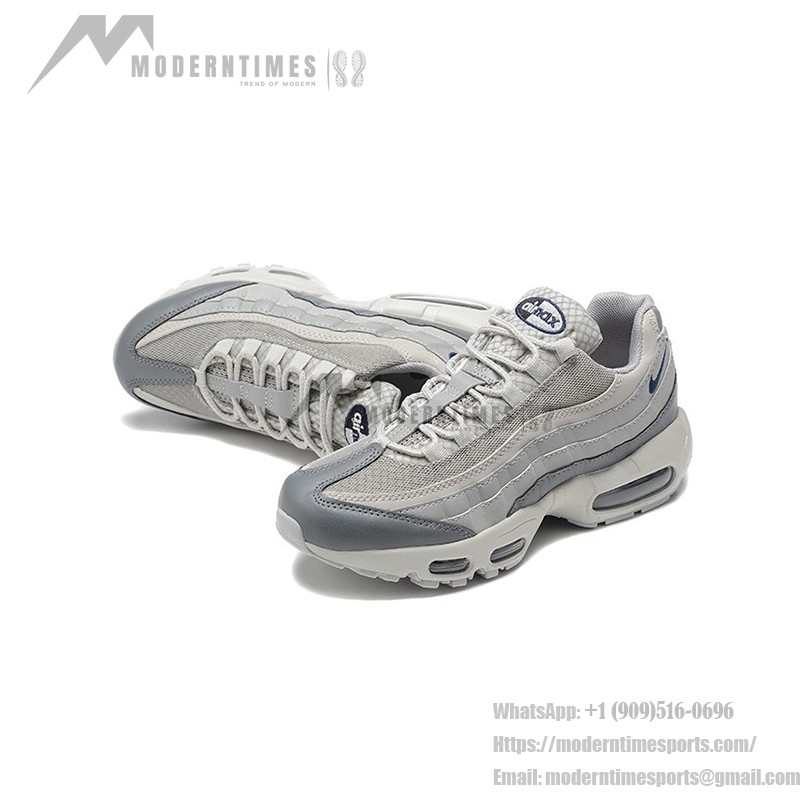 Nike Air Max 95 'Wolf Grey Midnight Navy' FD0663-001 Men’s Air Cushion Sneakers – Stylish Grey and Navy Colorway with Air Max Cushioning