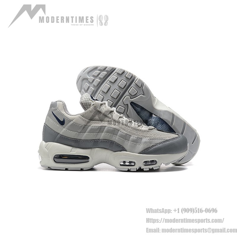 Nike Air Max 95 'Wolf Grey Midnight Navy' FD0663-001 Men’s Air Cushion Sneakers – Stylish Grey and Navy Colorway with Air Max Cushioning