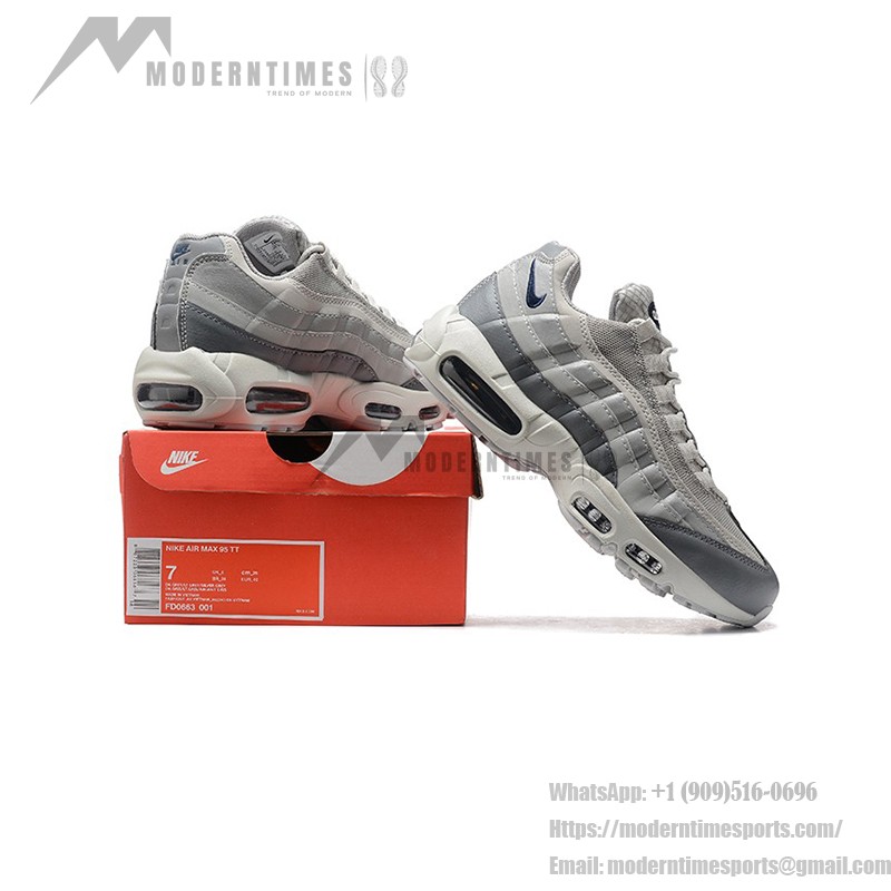 Nike Air Max 95 'Wolf Grey Midnight Navy' FD0663-001 Men’s Air Cushion Sneakers – Stylish Grey and Navy Colorway with Air Max Cushioning