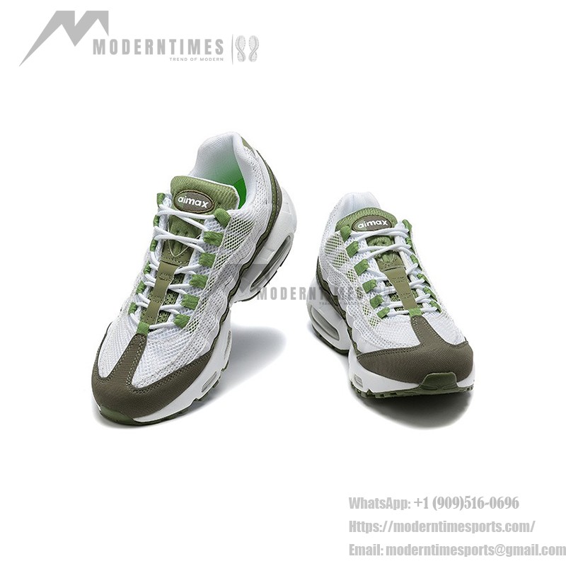 Nike Air Max 95 'White Oil Green' FD0780-100 Herren-Sneaker – Ikonischer Komfort und stilvolle grüne Akzente