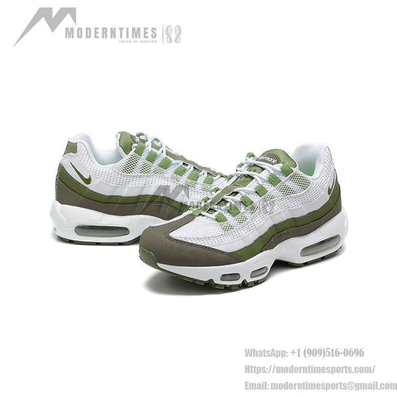 Nike Air Max 95 'White Oil Green' FD0780-100 Herren-Sneaker – Ikonischer Komfort und stilvolle grüne Akzente