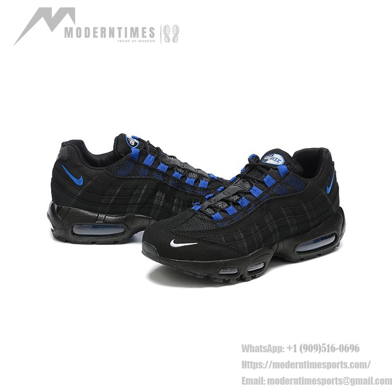 Nike Air Max 95 'Black Royal Blue' 남성용 에어 쿠셔닝 기술이 적용된 스니커즈