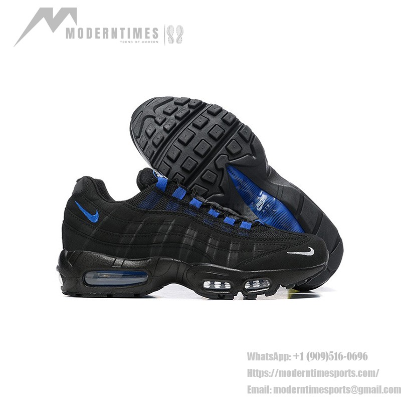 Nike Air Max 95 'Black Royal Blue' 남성용 에어 쿠셔닝 기술이 적용된 스니커즈