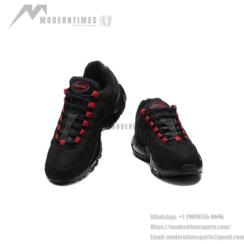 Nike Air Max 95 FQ2430-001 Black-Red Sneakers with Air Cushion and Reflective Details