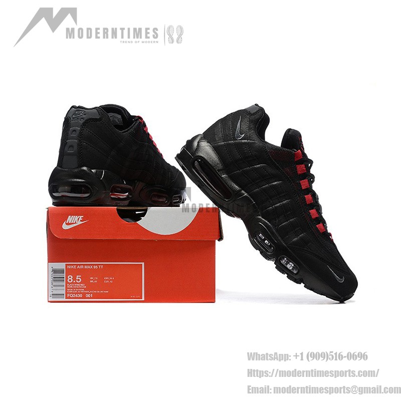 Nike Air Max 95 FQ2430-001 Black-Red Sneakers with Air Cushion and Reflective Details