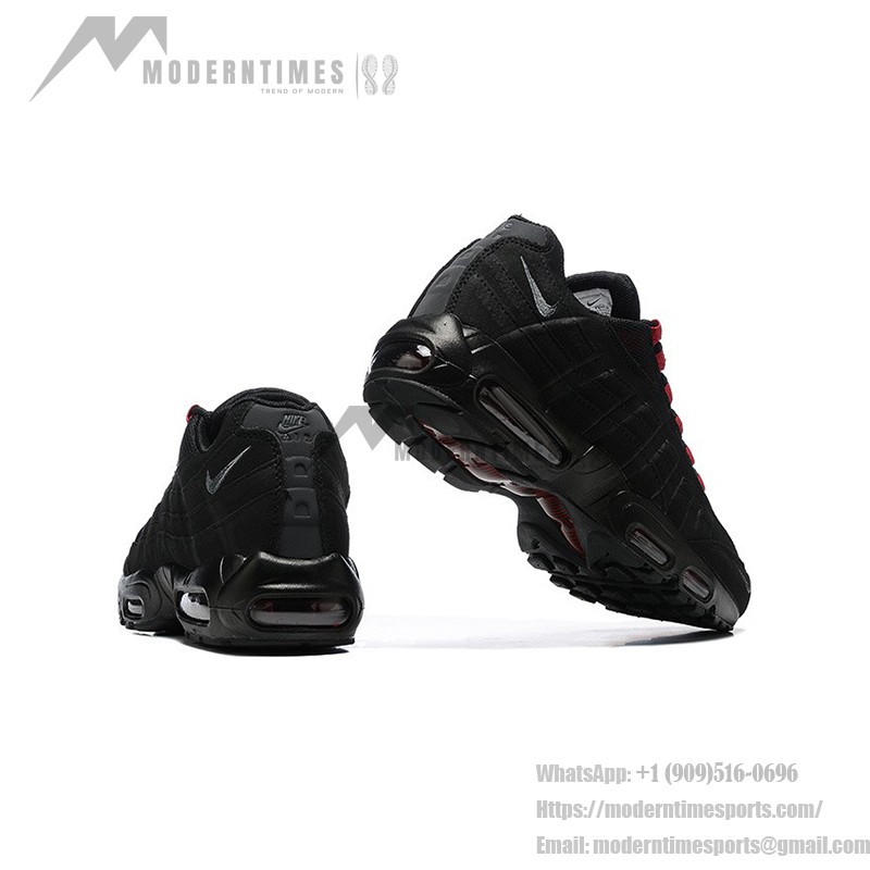 Nike Air Max 95 FQ2430-001 Black-Red Sneakers with Air Cushion and Reflective Details