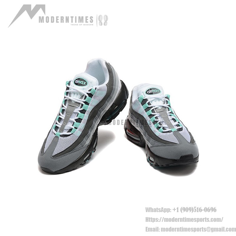 Nike Air Max 95 FV4710-100 White-Grey Mint Green Sneakers with Air Cushion Technology